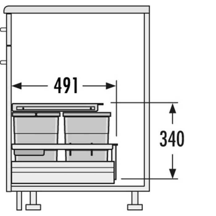 HAILO KÔŠ 500 SEPARATO - K 1 X 18L 2 X 8L V 340MM TMAVO ŠEDÝ