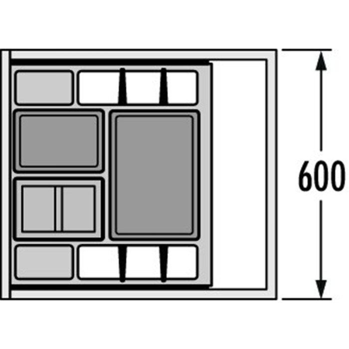 HAILO KÔŠ 600 SEPARATO - K 1 X 18L 2 X 8L V 340MM TMAVO ŠEDÝ