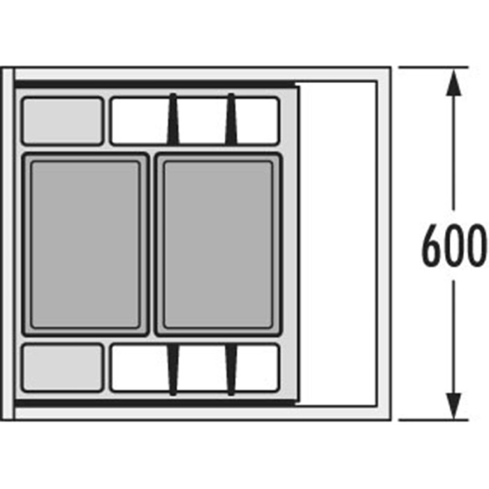 HAILO KÔŠ 600 SEPARATO - K 2 X 20L V 395MM SVETLO ŠEDÝ