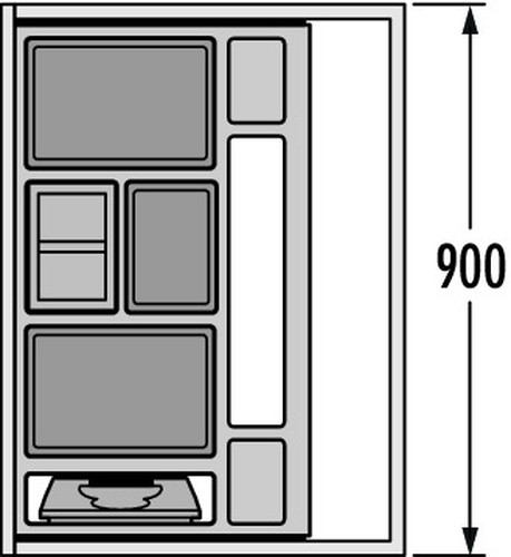 HAILO KÔŠ 900 SEPARATO - K 2 X 18L 2 X 8L V 340MM SVETLO ŠEDÝ