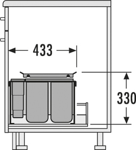 HAILO KÔŠ 600 XXL 60 1 X 18 L 2 X 8.5 L 2 X 4.1 L V 350MM SVETLO ŠEDÝ