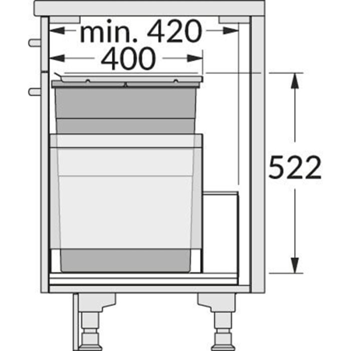 HAILO KÔŠ 450 TRIPLE-XL 450 1 X 55 L V 522MM TMAVO ŠEDÝ