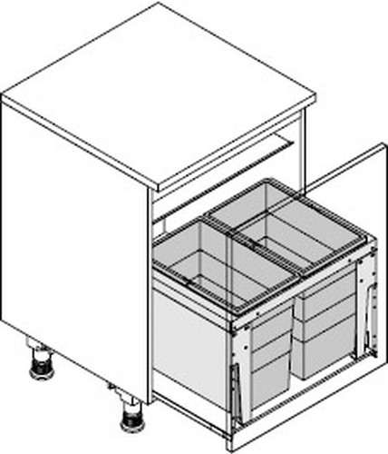 HAILO KÔŠ 600 TRIPLE - XL60 2 X 28L V 402MM TMAVO ŠEDÝ