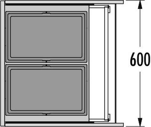 HAILO KÔŠ 600 TRIPLE - XL60 2 X 28L V 402MM TMAVO ŠEDÝ