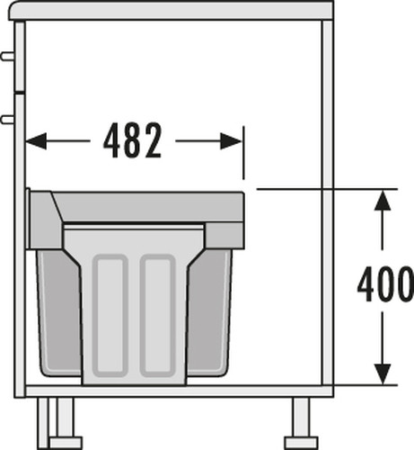 HAILO KÔŠ 300 - 900 TERZETT 3 X 10L V 400MM TMAVO ŠEDÝ