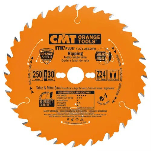 CMT KOTÚČ PÍLOVÝ ULTRA TENKÝ D250 / 2,4MM D30 Z24HW C27125024M