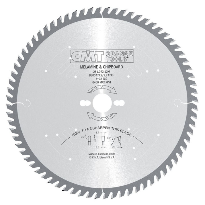 CMT KOTÚČ PÍLOVÝ NA LAMINO A DTD INDUSTRIAL D300 / 3,2MM D30 Z96HM C28109612M