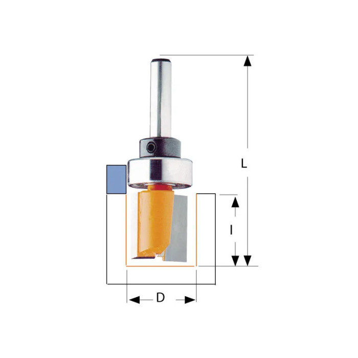 CMT FRÉZA DRÁŽKOVACIA S LOŽISKOM D16 / 20MM L57 B16 S8HM