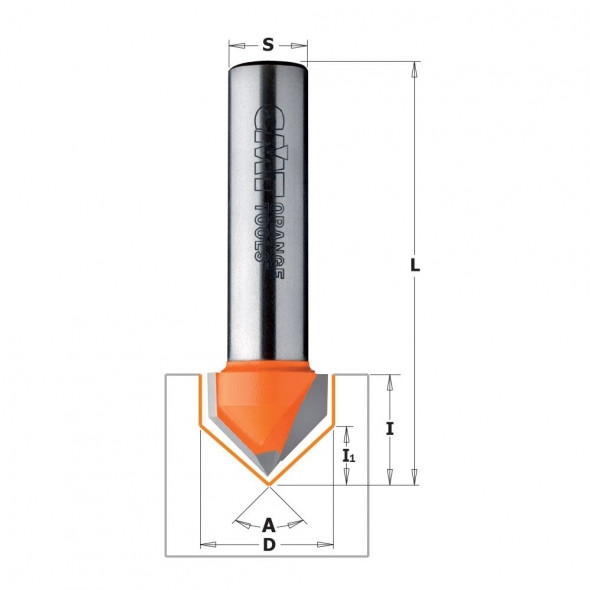 CMT FRÉZA NA V DRÁŽKU 90ST D12,7 / 12,7MM S8 HM