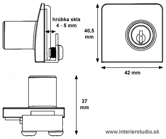 SQUARE ZÁMOK 2SKLO SIS.2439.ALU