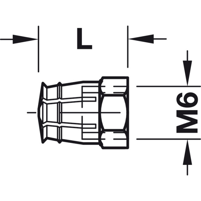 HÄFELE MATICA NARÁŽACIA M6 D8/11 L12 MOSADZ 039.00.061