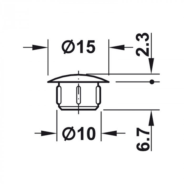 KRYTKA, PLAST, D15/10, R8007, MKS, 045.00.243