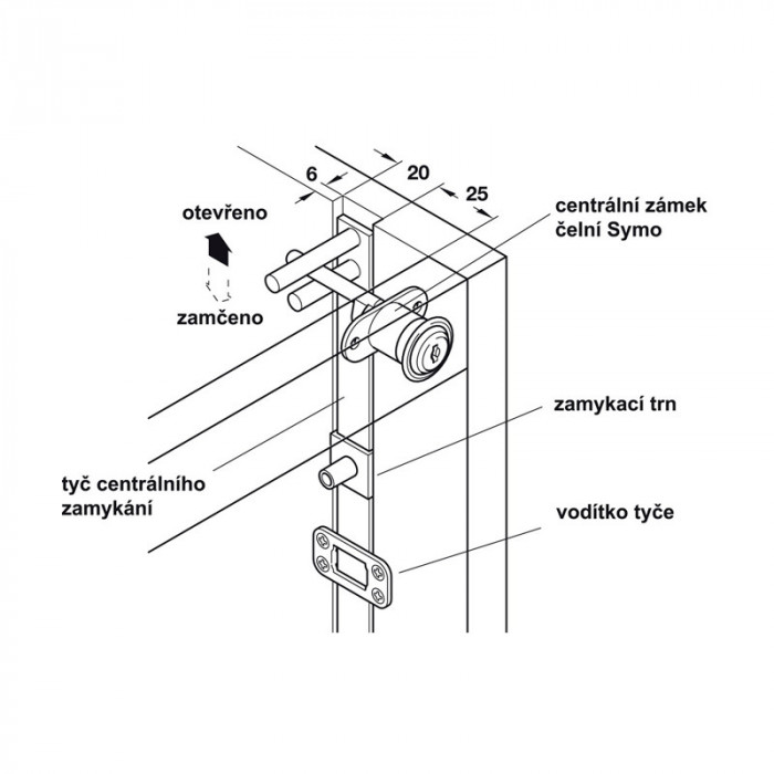 ZÁMOK, SYMO, ROT.CYL.LIFTD12, D18, 234.98.600