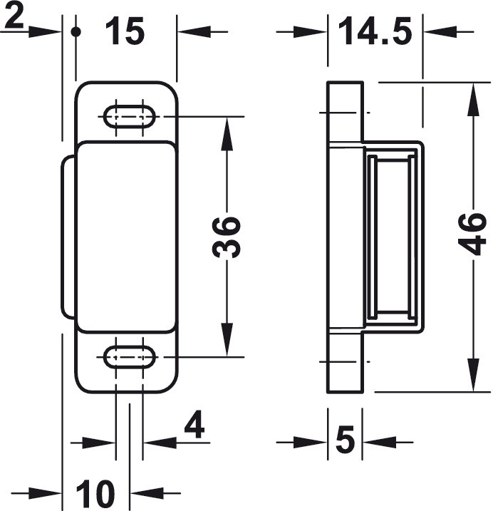 HÄFELE MAGNET DREVENÉ DVERE 2KG 46/15 BIELA 246.26.741