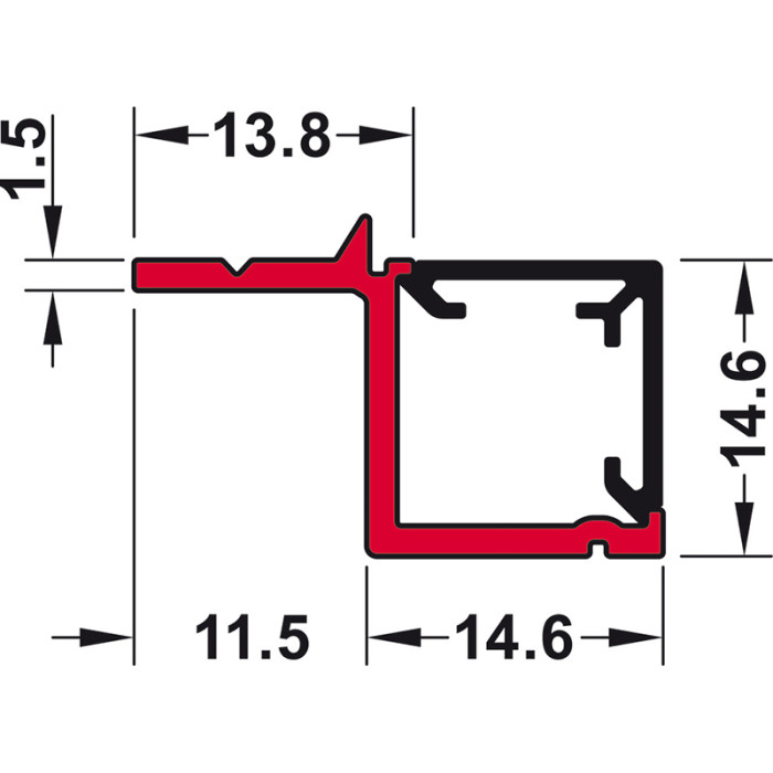 HÄFELE LED SOKOLOVÝ PROFIL 5111 PLAST 8MM 3M, 833.95.913