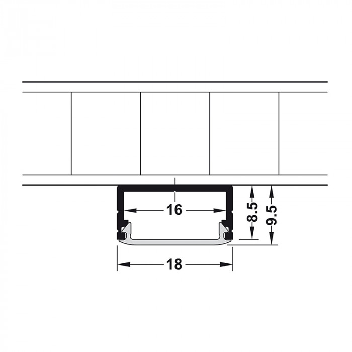 HÄFELE LED PROFIL 2190 ALU, 2500MM, ALU/OPAL, 833.72.981