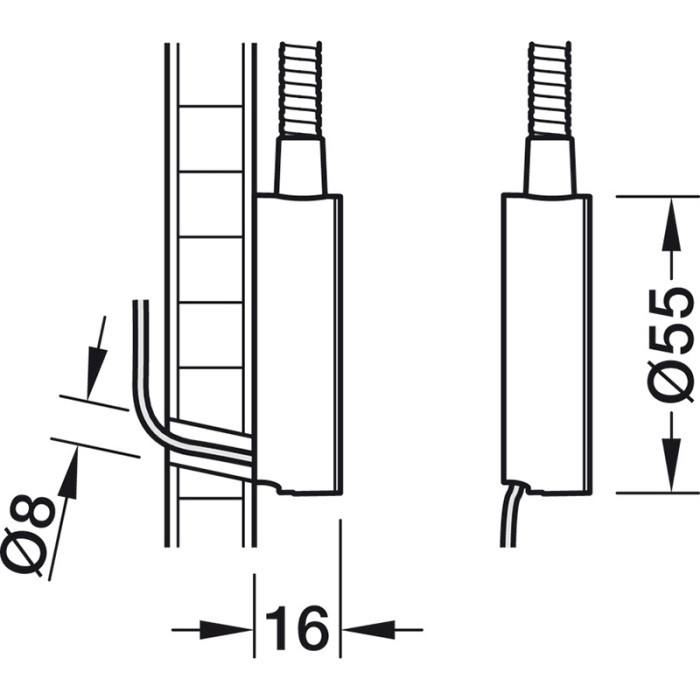 HÄFELE LED 3034 SVETLO 24V 3000K 363 MM ČIERNA 833.75.088