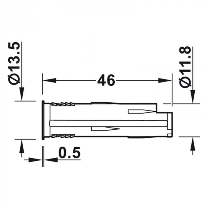 HÄFELE LED STMIEVAČ/DOTYK D12/L46MM ČIERNY, 833.89.174
