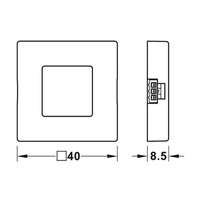 HÄFELE LED SNÍMAČ/DVERE IČ 40/40MM ČIERNY, 833.89.182
