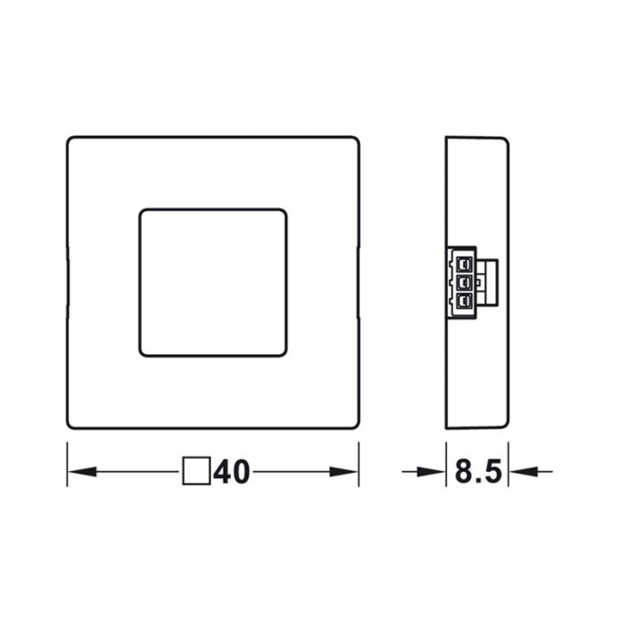 HÄFELE LED SNÍMAČ/DVERE IČ 40/40MM BIELY, 833.89.183
