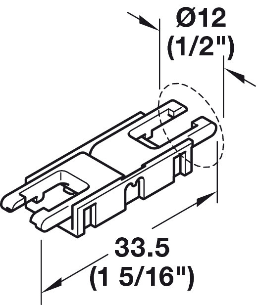 HÄFELE LED KLIP KONEKTOR ROVNÝ 8MM 12V 5A 833.89.206