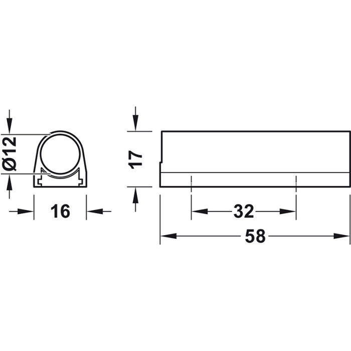 HÄFELE LED ADAPTÉR SPÍNAČA 58/16/17MM PRIAMY BIELY, 833.89.330