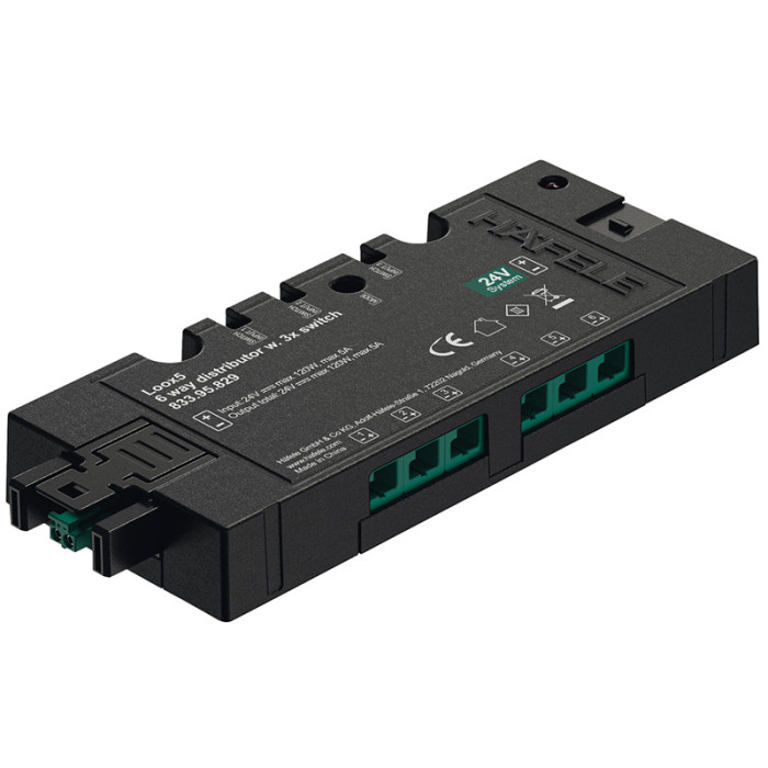 HÄFELE LED ROZBOČOVAČ 6 CESTNÝ S 3 SPÍNAČMI 24V 120 W BOX TO BOX 833.95.829