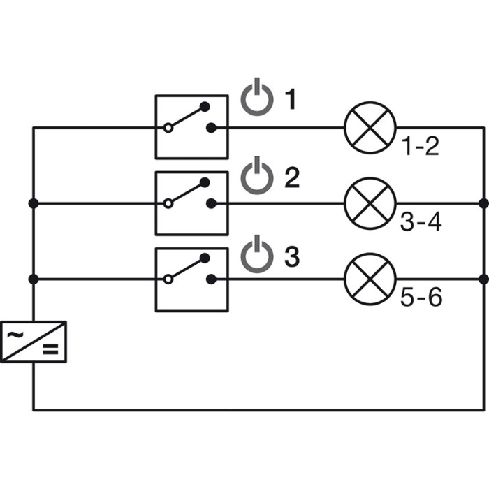HÄFELE LED ROZBOČOVAČ 6 CESTNÝ S 3 SPÍNAČMI 24V 120 W BOX TO BOX 833.95.829