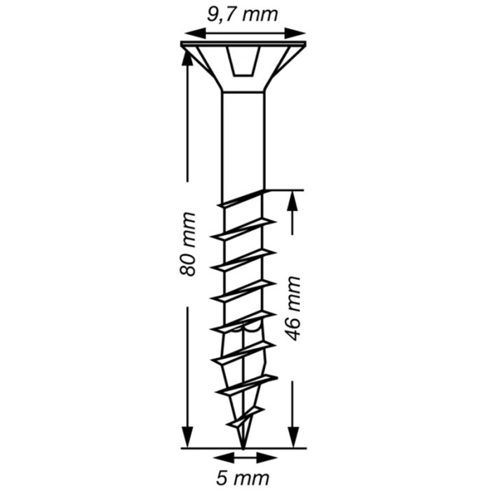 SPAX SKRUTKA UNIVERZÁL T20 5.0 - 80 - 46 ZAPUSTENÁ BIELY ZINOK
