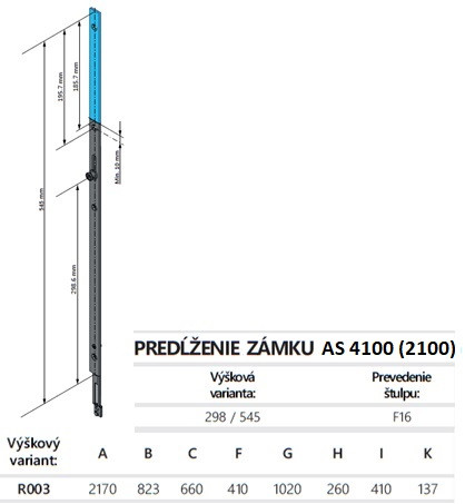 "KV ZÁMOK ROLKOVÝ ""KK"" AS-4100-F/16-35-92-8-ST-X"