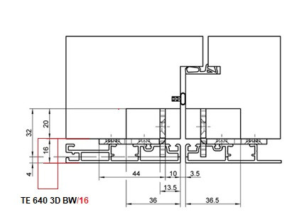 SIMONSWERK ZÁVES TECTUS,TE640 3D PLATNIČKA NA DVERE Z OBKLADOM 16MM