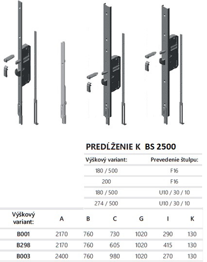 "KFV ZÁMOK HÁKOVÝ ""GK"" 7BS2500QU10/30-65-92-10 B003"