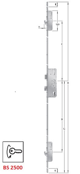 "KFV ZÁMOK HÁKOVÝ ""GK"" 4BS2500QU10/30-55-92-8-B001"