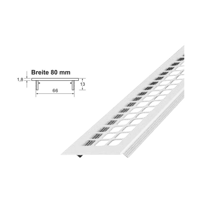 MRIEŽKA ALU QUADRA 80 - 1000MM BIELA