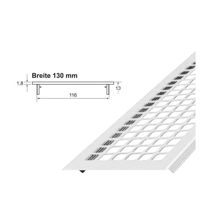 MRIEŽKA ALU QUADRA 130 - 1000MM BIELA