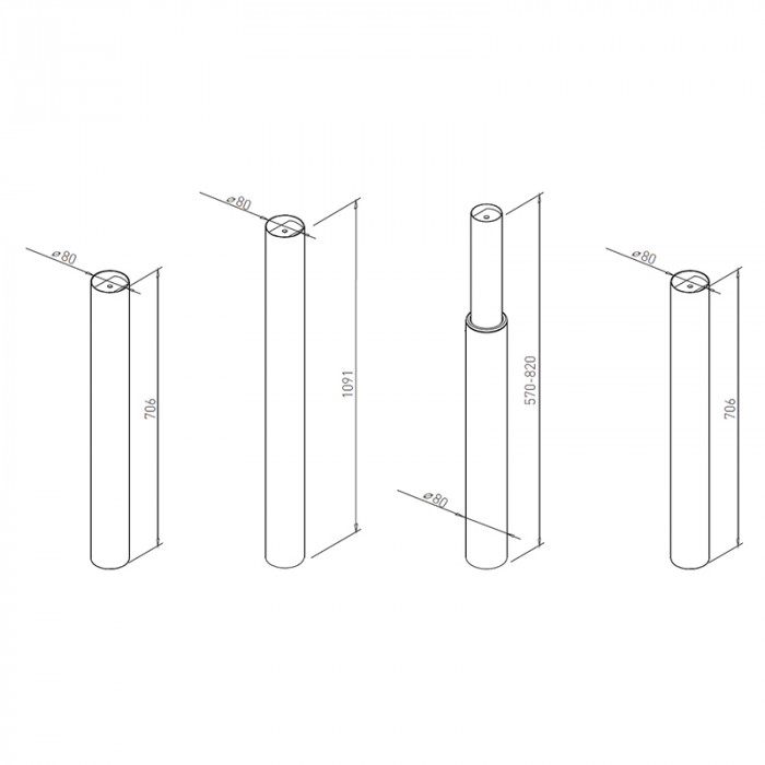 VOGA NOHA TERRA STLP D80/1100MM R9006 30841