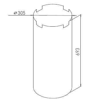 VOGA NOHA BOMA STĹP D305/620 R9006 31203