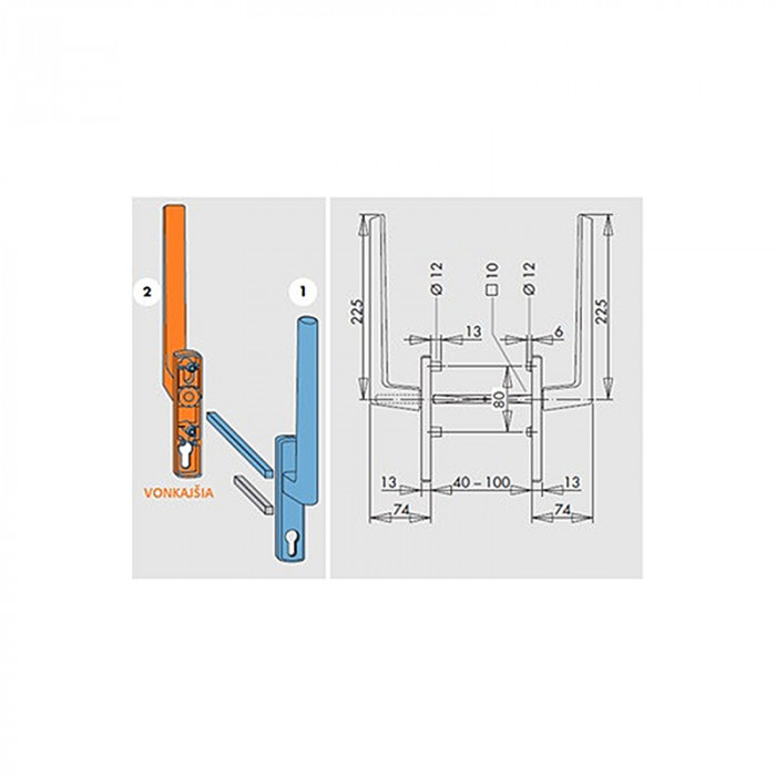 SIEGENIA HS KĽ PMHB0040-502011 R9003 PZ