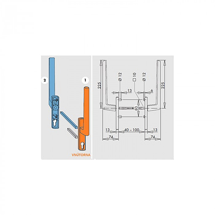 SIEGENIA HS KĽ PMHB0050-530011 C33 PZ-I DLHÁ