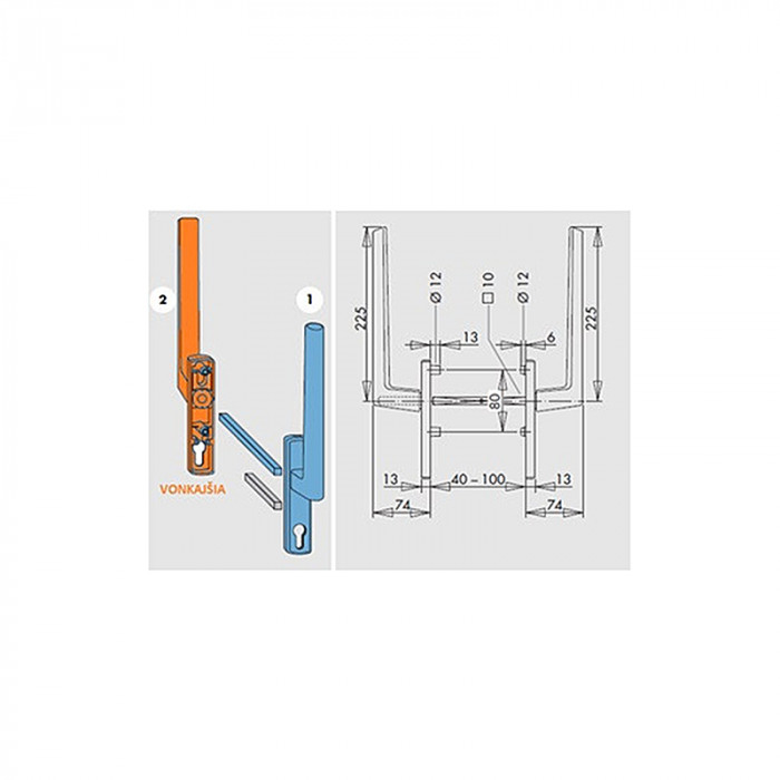 SIEGENIA HS KĽ PMHB0040-530011 C33 PZ