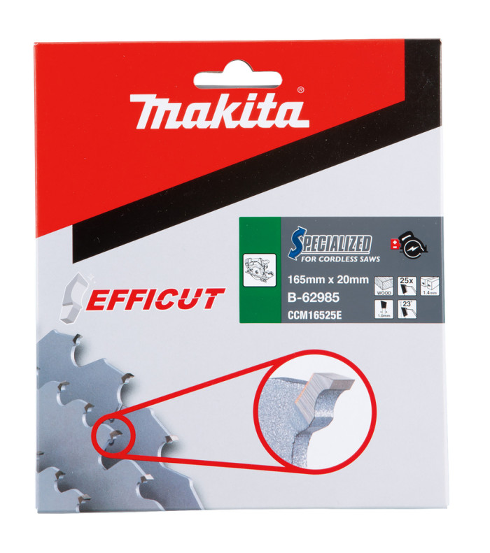 MAKITA KOTÚČ PÍLOVÝ EFFICUT 165/20MM 25Z B-62985