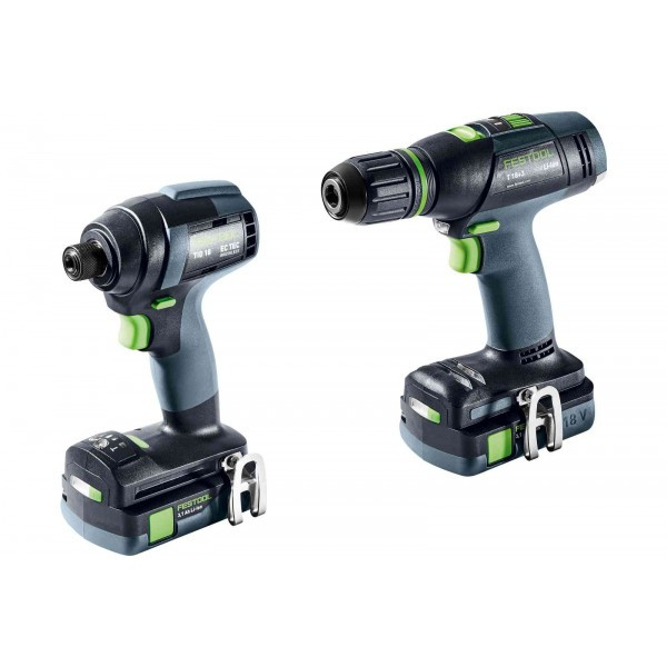 FESTOOL SADA VŔTACIA ŠROUBOVACIA AKUMULÁTOROVA TID18C3.1SET + T18 AKKU RÁZOVÝ UŤAHOVÁK 576492