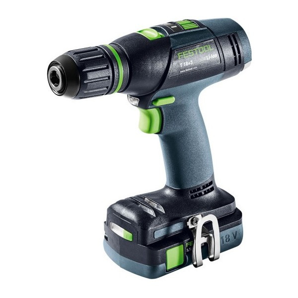 FESTOOL SADA VŔTACIA ŠROUBOVACIA AKUMULÁTOROVA TID18C3.1SET + T18 AKKU RÁZOVÝ UŤAHOVÁK 576492