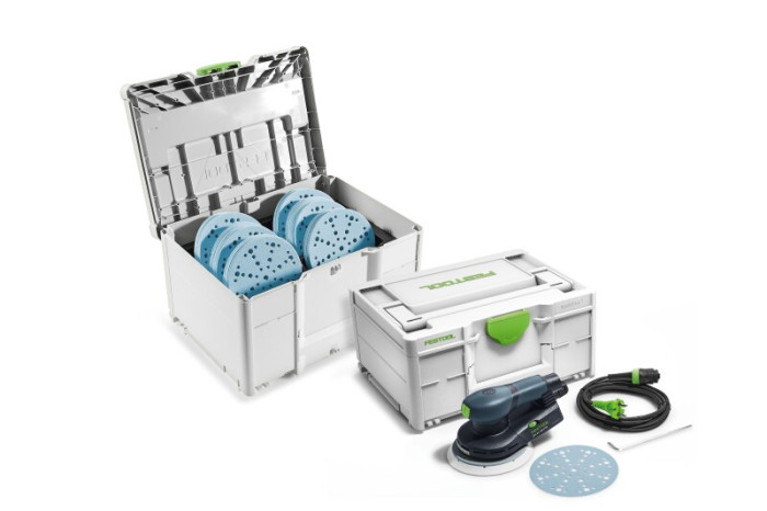 FESTOOL ETSEC150/3EQ SYSGR BRÚSKA EXCENTRICKÁ S BRUSIVAMI