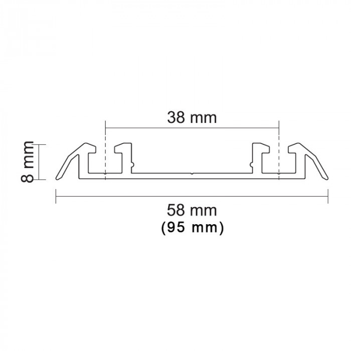 ALUPROFIL PROFIL VODIACI 75/II DOLNÝ 300CM STRI