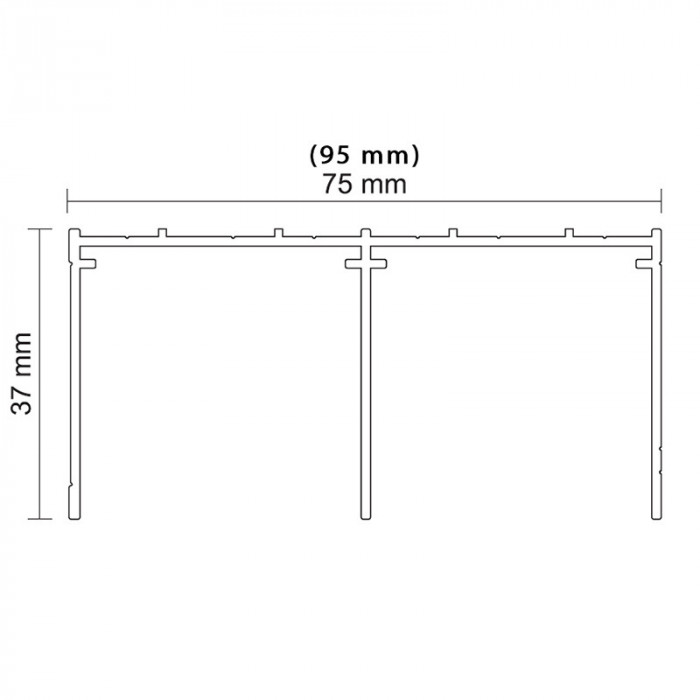 ALUPROFIL PROFIL VODIACI 75/II HORNÝ 300CM SVETLÝ BRONZ