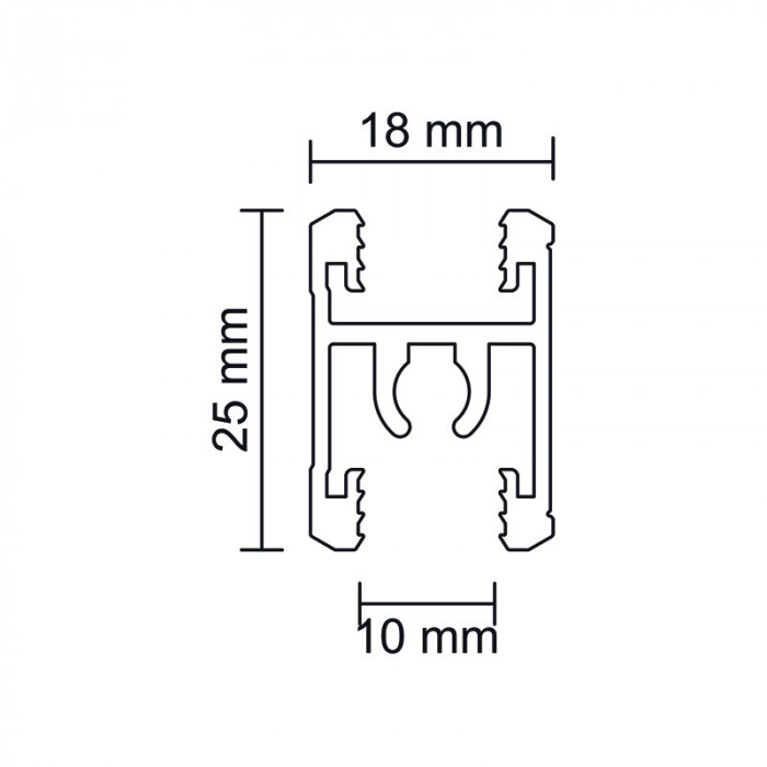 ALUPROFIL PROFIL STREDNÝ H25/10 300CM STRIEBRO