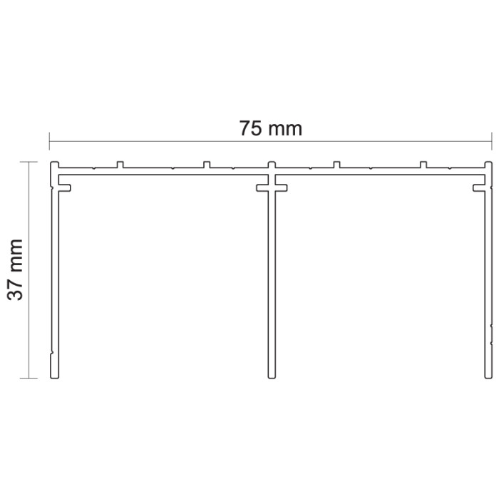 ALUPROFIL PROFIL VODIACI 75/II HORNÝ 405CM BIELY