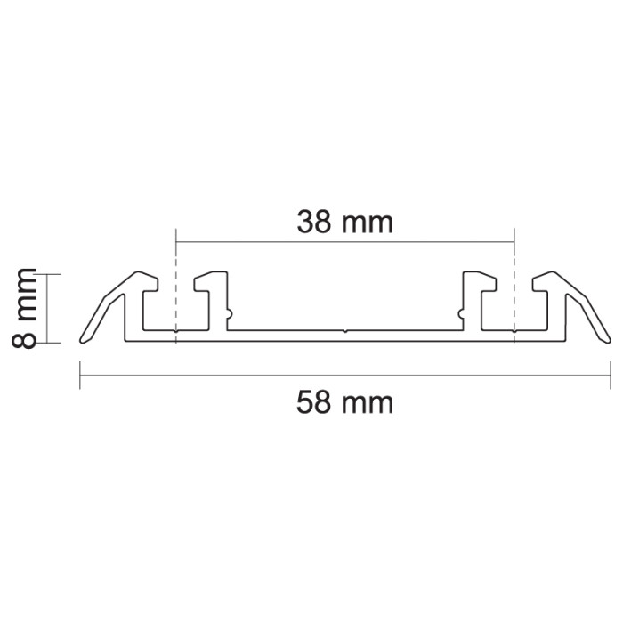 ALUPROFIL PROFIL VODIACI 75/II DOLNÝ 300CM BIELY