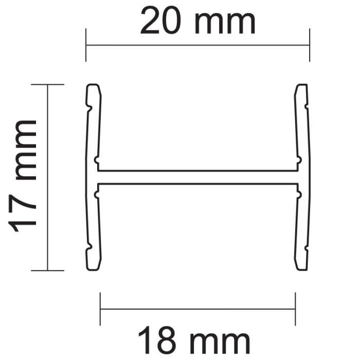 PROFIL STREDNÝ H17/18,300CM,BIELY